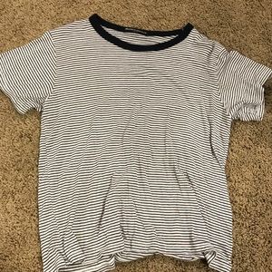 Brandy Melville navy blue and white stripe tee